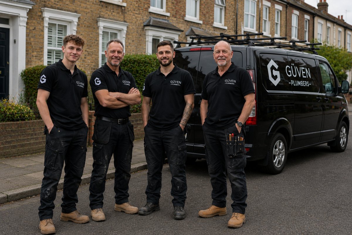 The Güven Plumbers team on site in Surrey